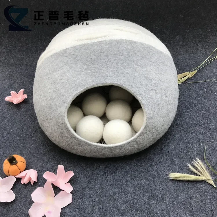 Multi-functional handmade wool felt cat cave/cat bed 2021