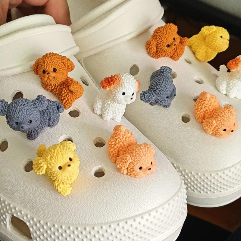 

1/10PCS Fashion Shoe Charms Set Accessories Hole Shoe Buckle Cute Teddy Dog DIY 3D Shoes Decorations for Bogg Bag Kids Gift