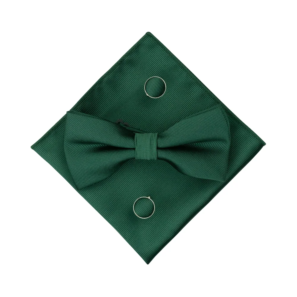 EASTEPIC Karamellfarbenes Fliege-Set mit Twill-Einstecktuch und hochwertigen Manschettenknöpfen – Klassisches Accessoire für Herren in Unifarbe – Geburtstagsgeschenk – Detail 6