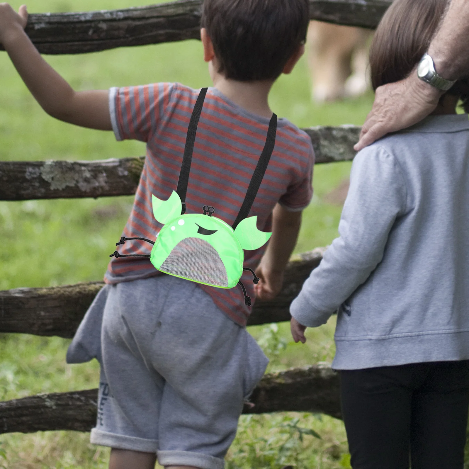 حقيبة شاطئ للأطفال على شكل سرطان البحر، حقيبة شبكية ذات سعة كبيرة، منظم أساسيات الشاطئ للفتيات الصغيرات، حقائب على شكل صدفة البحر #5