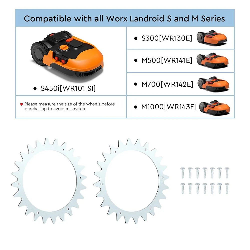 /Stainless /Steel /Traction Plates Spike Wheels For For For Landroid S300 S450i M500 M700 M1000 Robotic Lawn Mower Accessories 2