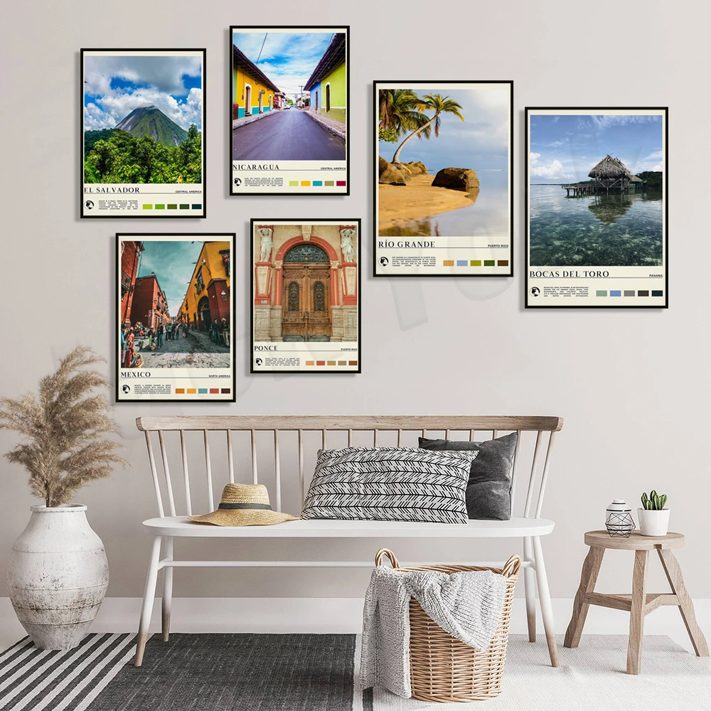 Nicaragua, Toronto, Antigua, Guatemala, Rio Grande, El Salvador, Costa Rica, Panama, Bocas del Toro, La Fortuna travel posters