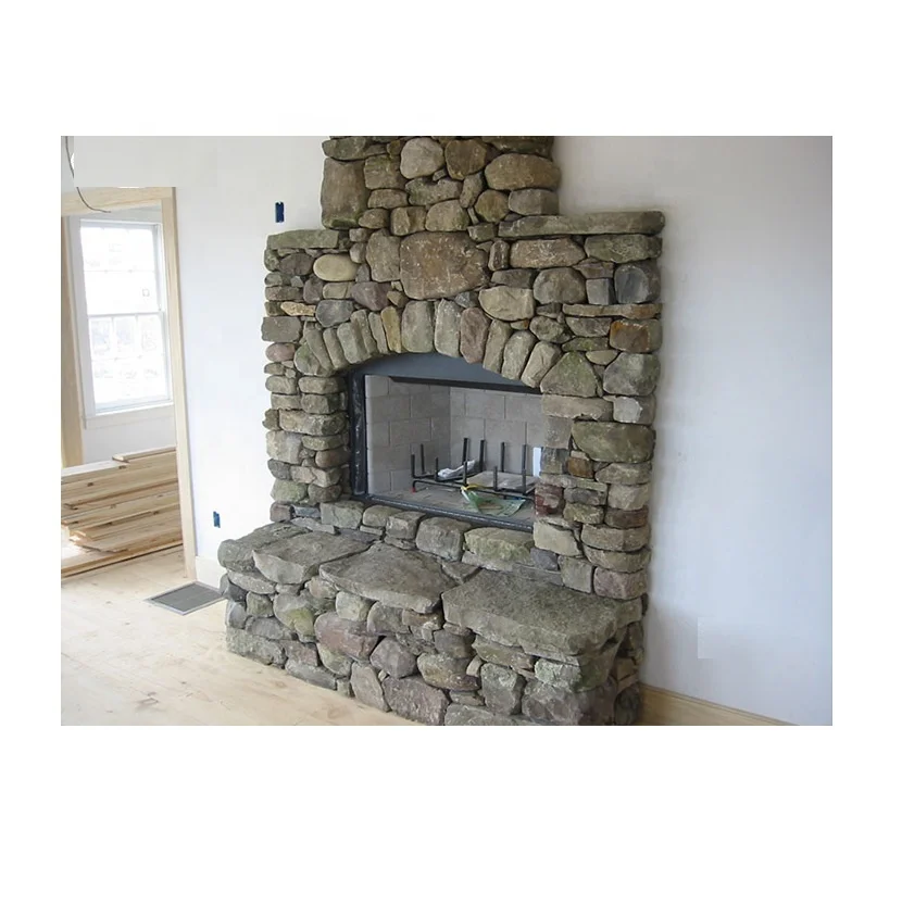 Outdoor Slate Bricks Fire Surround Garden Fireplace