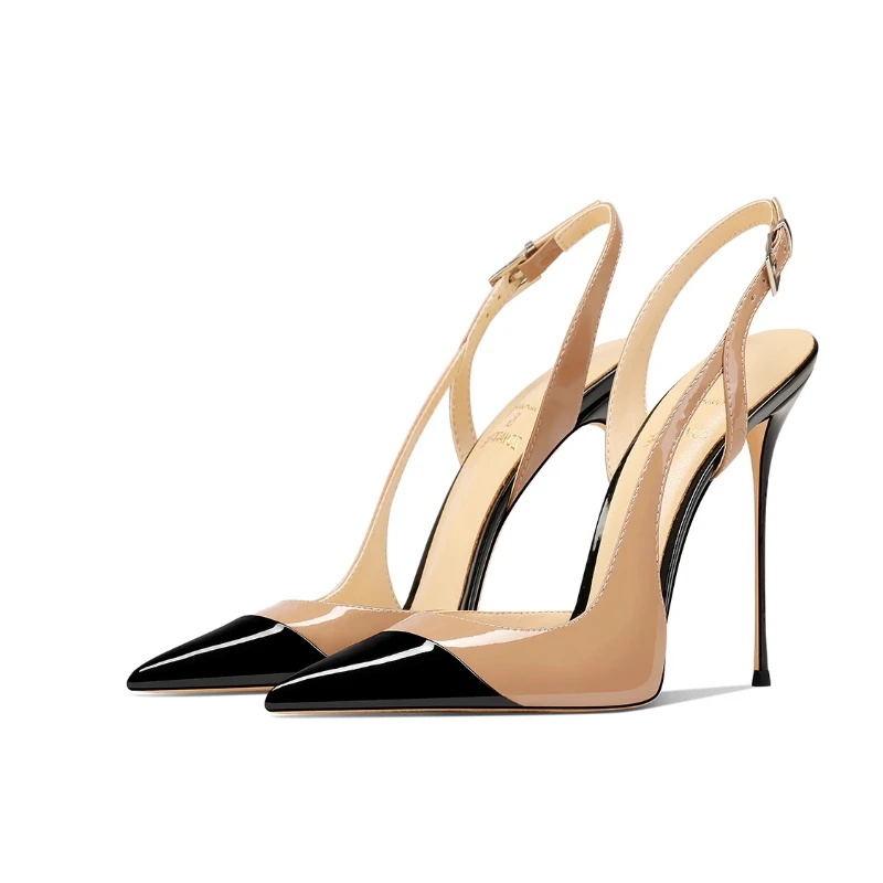 

2025 Spring New Naked Lacquer Leather Design with a Small, Non tiring, High end, Pointed, Fine Heel, Professional High Heels