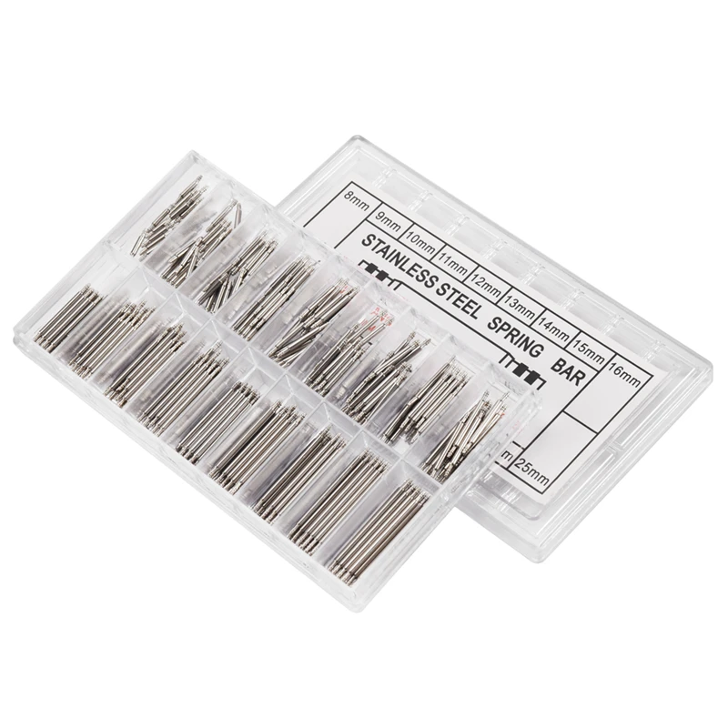 360pcs Stainless Steel Watch Band Spring Bars Strap Link Pins 6-25mm Repair Kit