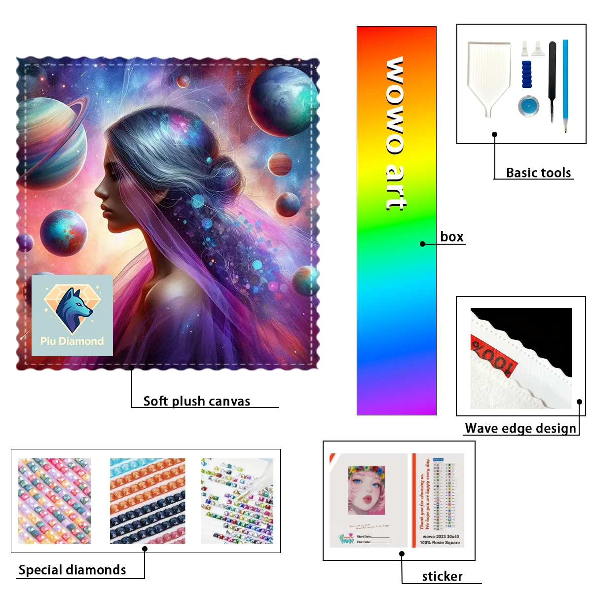 

【Piu Diamond Art】Starry Sky Girl 100% resin FD+ab+xc Diamond Stamping Kit Perfect Masterpiece worth Buying