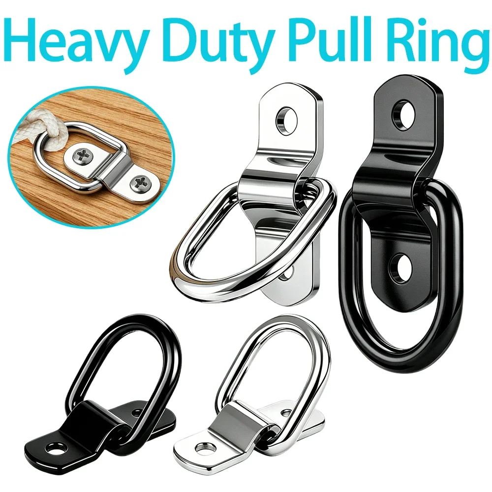 Large D-type Traction Ring Fixed Anchor Pull Ring Binding Ring Suitable for Loading Cars Ships Cargo Trailers RVs Trucks