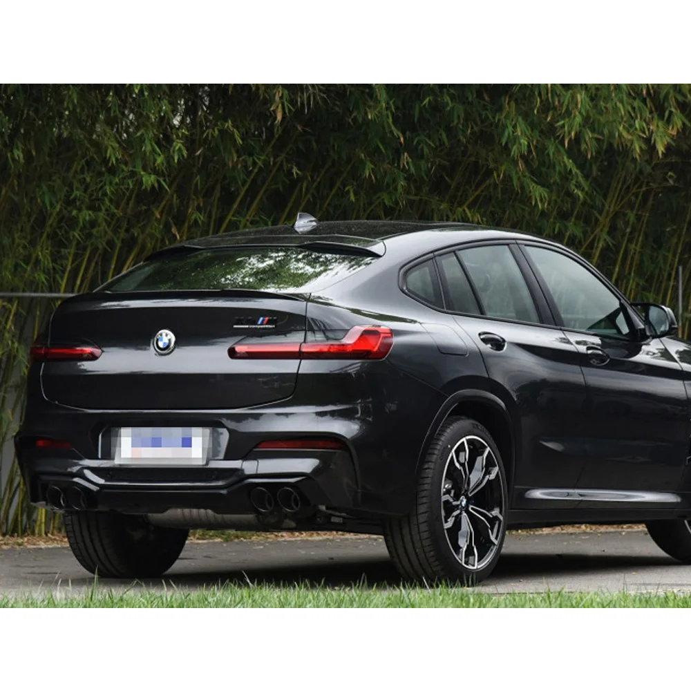 Black Spoiler Wing For 2014-2022 BMW X4 G02 Spoiler Top Wings Black Lip Body Kit Splitter Trunk Trim Affix Stick Car Accessories