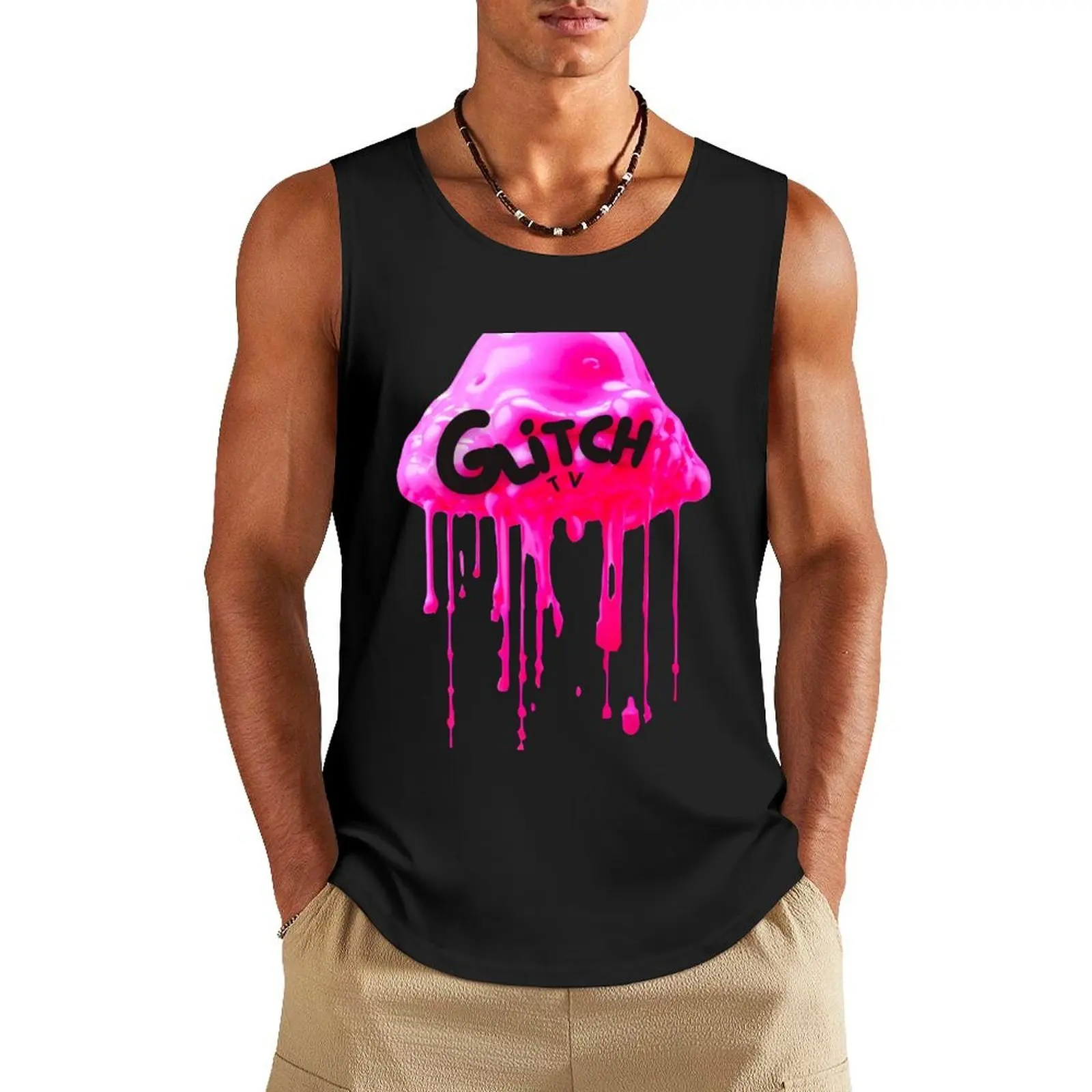 

Glitch TV logo Tank Top man sexycostume gym t-shirts man cute tops Men's sleeveless t-shirt