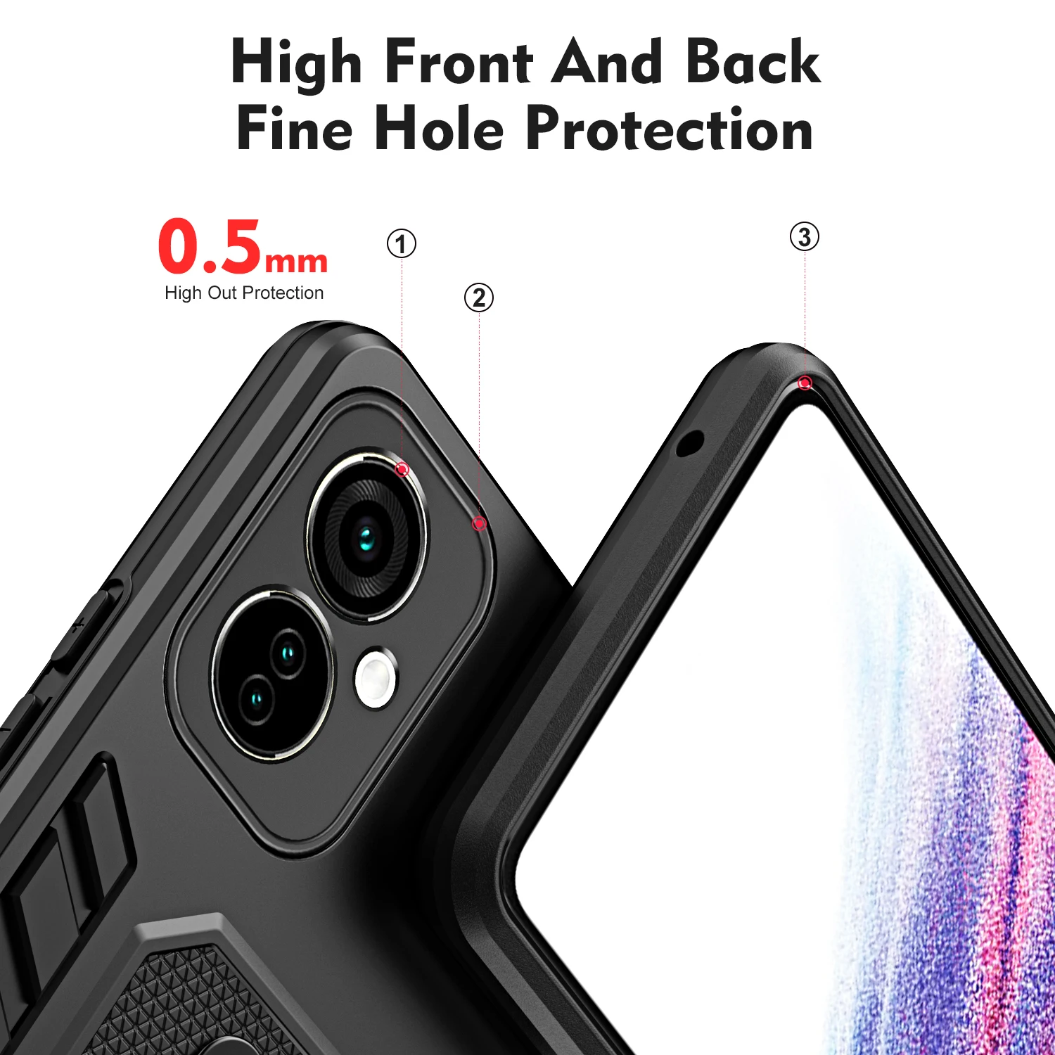 Luxury Invisible Bracket Case for Tecno Camon 19 Neo Camon19Neo Finger Ring Buckle Holder Shockproof Phone Cover TecnoCamon19Neo