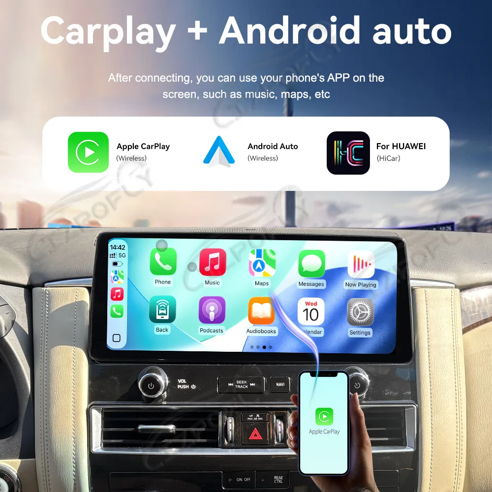 Lizpofly 12.8 inch Android Car Radio For Nissan Patrol 2012-2020 CarPlay GPS Navigation Multimedia Video Player Stereo