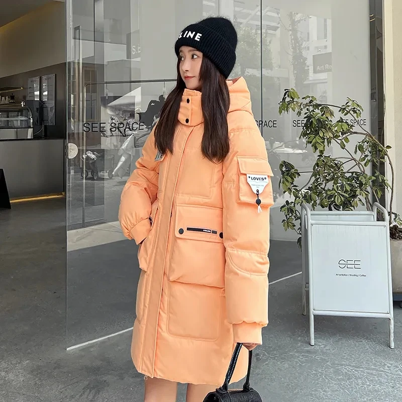 2023 Winter Down Cotton Jacket Women Long Parkas Thicke Warm Hooded Coat Fashion Lady Loose Windproof Snow Wear Overcoat 6XL