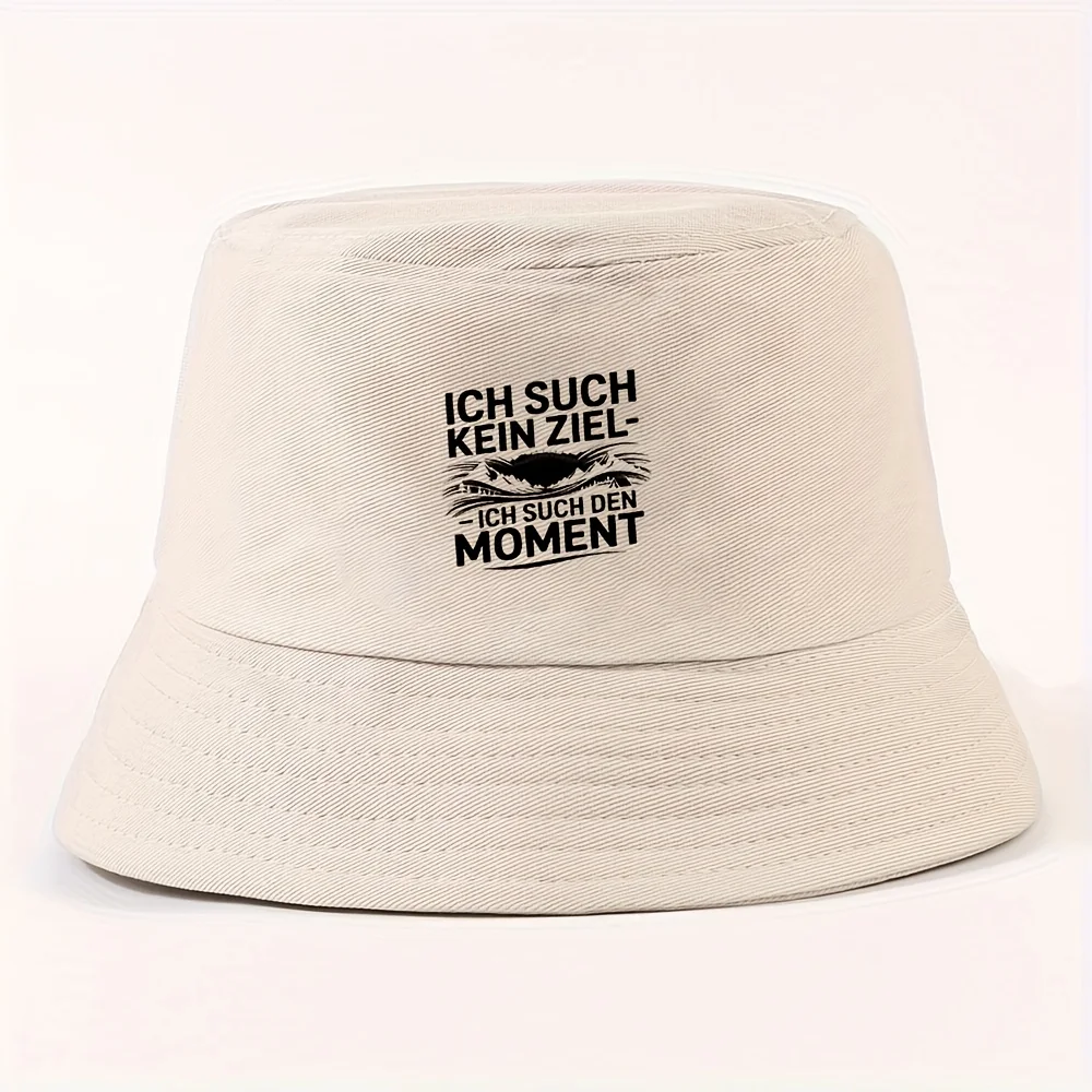 1pc Text, Mountains, Wave Unisex Packable Outdoor Fisherman Hat, Summer Travel Beach Sun Hat for Men and Women