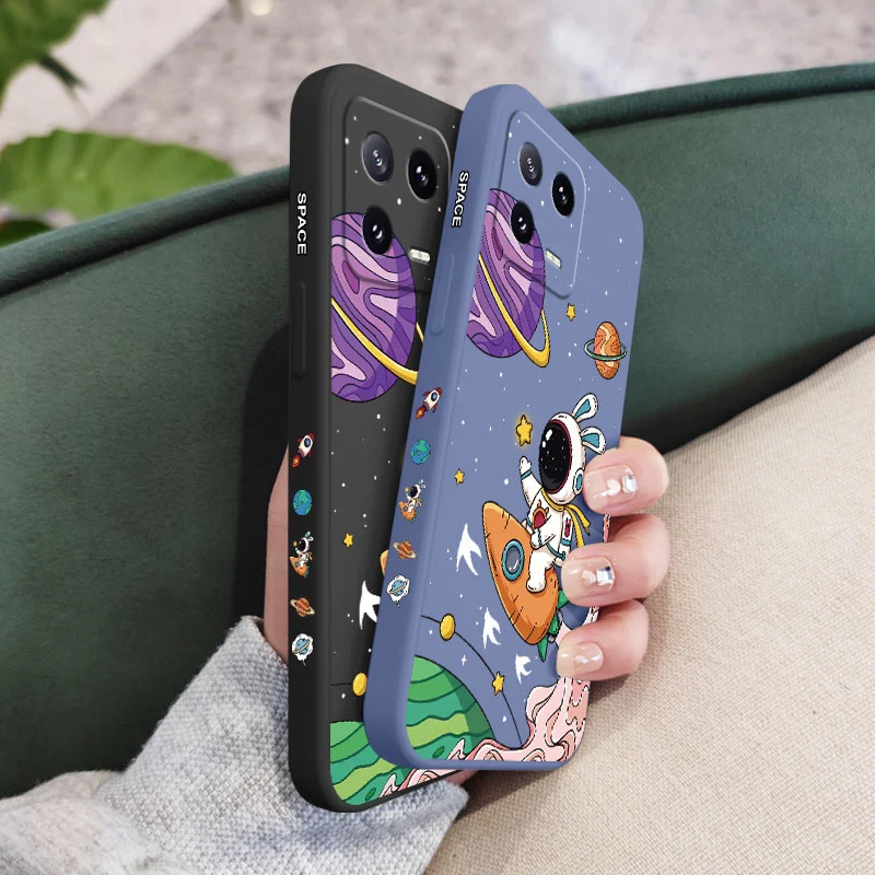 Carrot Astronaut Phone Case For Xiaomi Mi 14 13 13T 12 12X 12T 12S 11 11T Ultra 10 10T 9 9T 9SE 8 Pro Lite Liquid Silicone Cover image 6