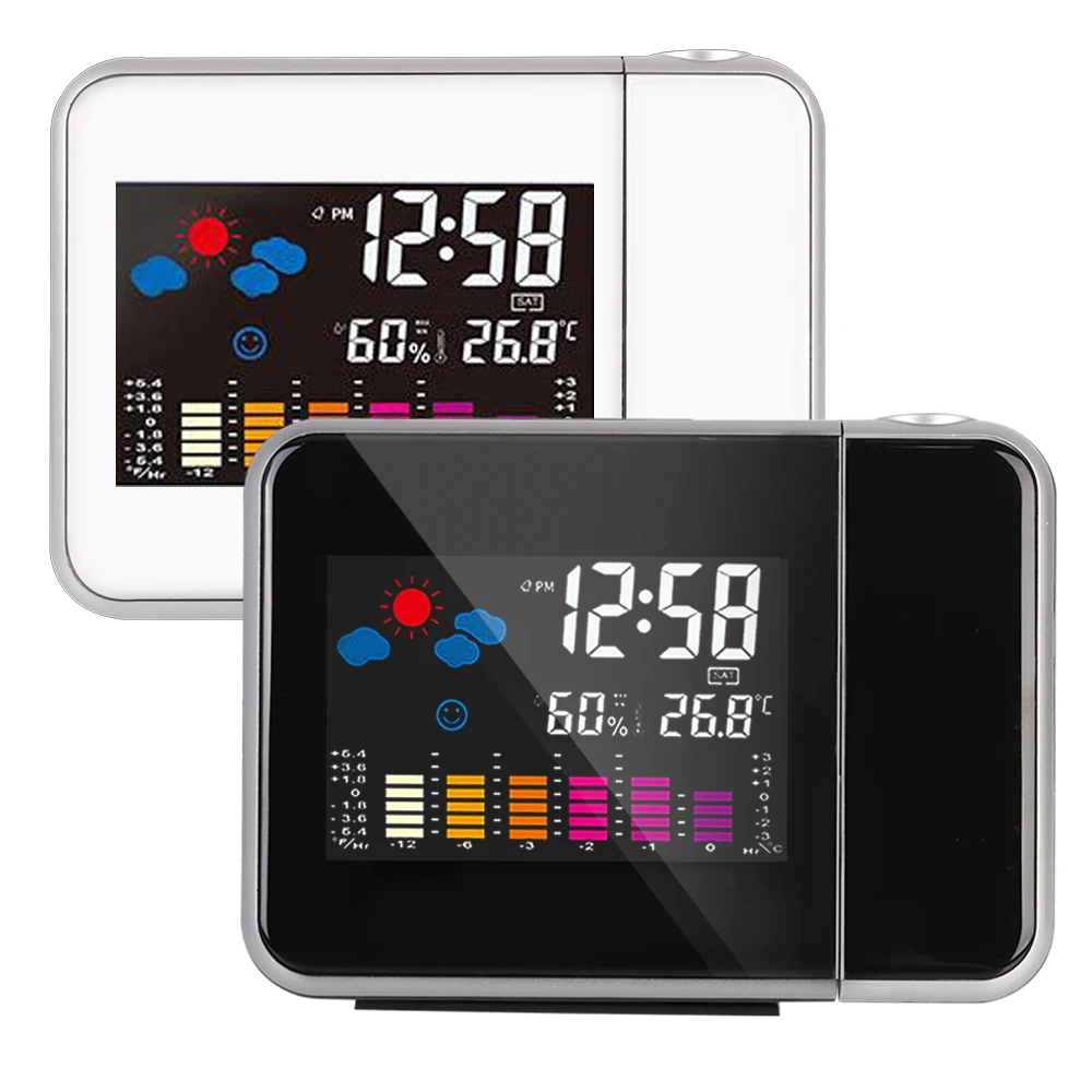 With Time Projection Table Clock Weather Station Color Display Clock Rotatable Digital Alarm Clock