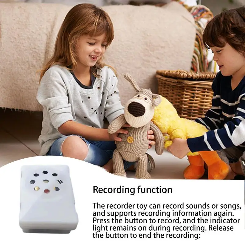 Sound Tech-Mini dispositif statique enregistrable, jouet en peluche, boîte vocale carrée, insertion d'animaux en peluche