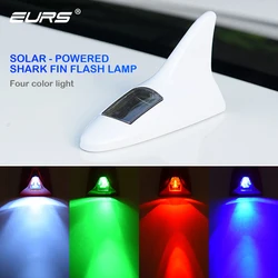 EURS Car Shark Fin Antenna con energia solare LED Light Auto Radio Signal tetto aereo anticollisione decorazione luci Car Styling