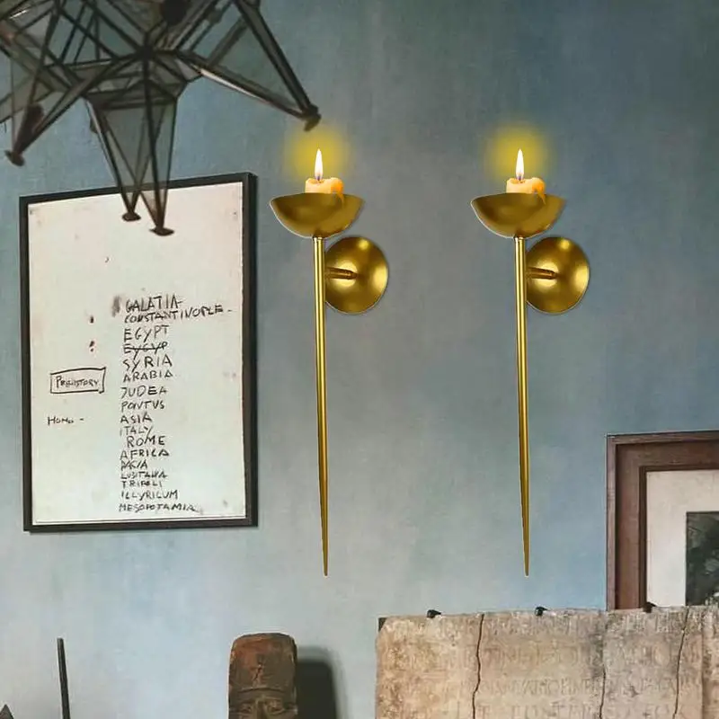 Wall Mount Candle Sconces Metal Candle Sconces Elegant Candle Holders For Entryway Fireplace Living Room Farmhouse Wedding