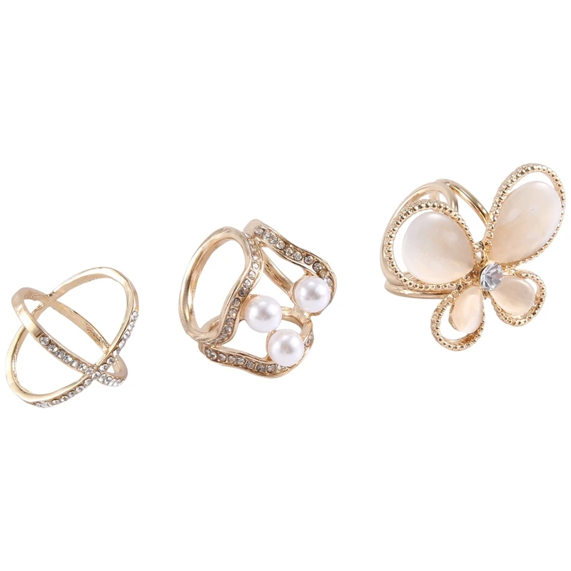 4 Pcs Scarf Rings Scarf Ring Clips Scarf Buckle Rings For Women Elegant Silk Scarve Shawl Decoration Accessories