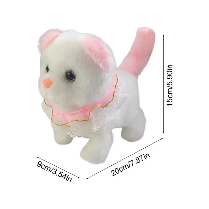 Chat robot qui marche et aboie, jouet en peluche électronique, jouet coule pour chaton pour enfants, garçons et filles