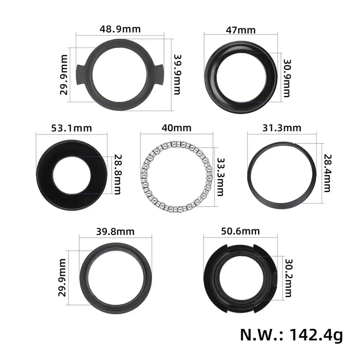 

618 Mega Sale Electric Scooter Bearing Washer Kit for Xiaomi 4Lite( 2 Generatio) Front Fork Headset Accessories