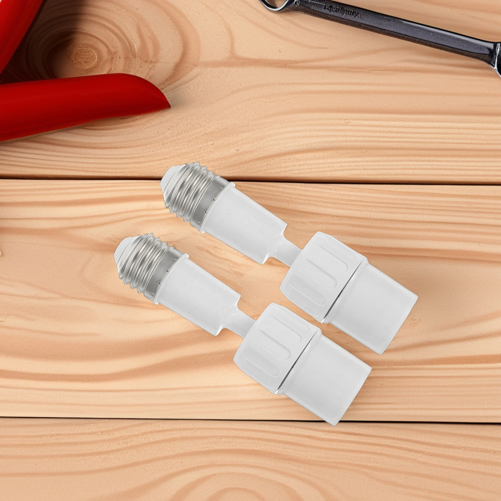 

2pcs Lamp Adapter White Flexible Socket Extension Accessory Light Bulb Converter LED Fixtures E27 Threaded Base