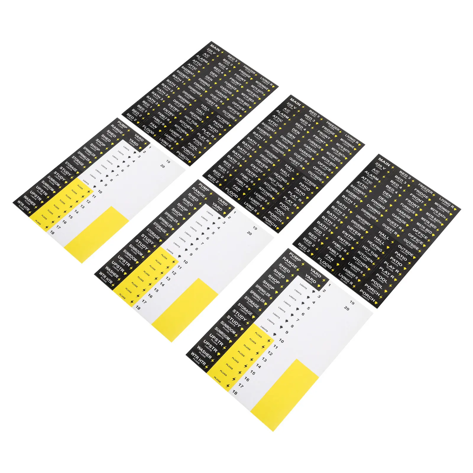 

3 Sets Electrical Box Catalog Labels Breaker Panel Identification Removable Number Stickers Load Center Waterproof Adhesive