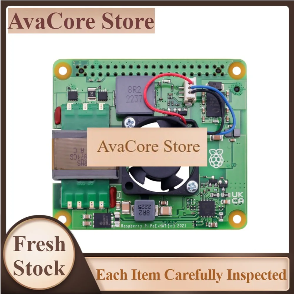 AvaCoreOfficial Raspberry Pi PoE+ HAT / PoE HAT питает Raspberry Pi 4 и Pi 3 B+ через Ethernet-кабель.