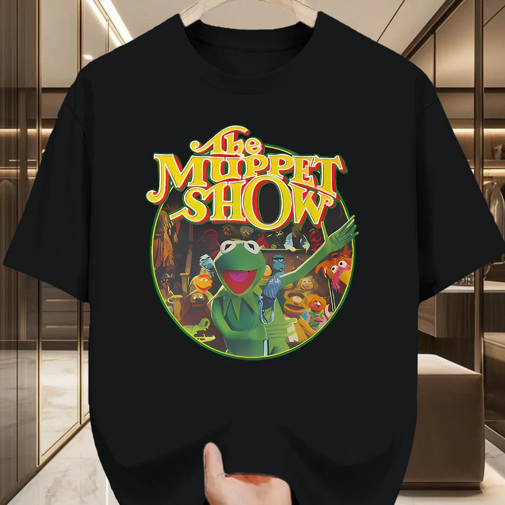 The Muppet Show Vintage T-Shirt Retro Cartoon Graphic Tee Kermit The Frog Gonzo Rizzo The Rat Dark Green Retro TV Show Design