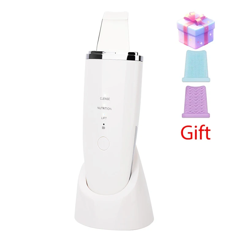 Ultrasonic Skin Scrubber Blackhead Exfoliator Cleansing Scoop Face Deep Cleansing Scraper Face Massage Lifter Skin Care Tools V