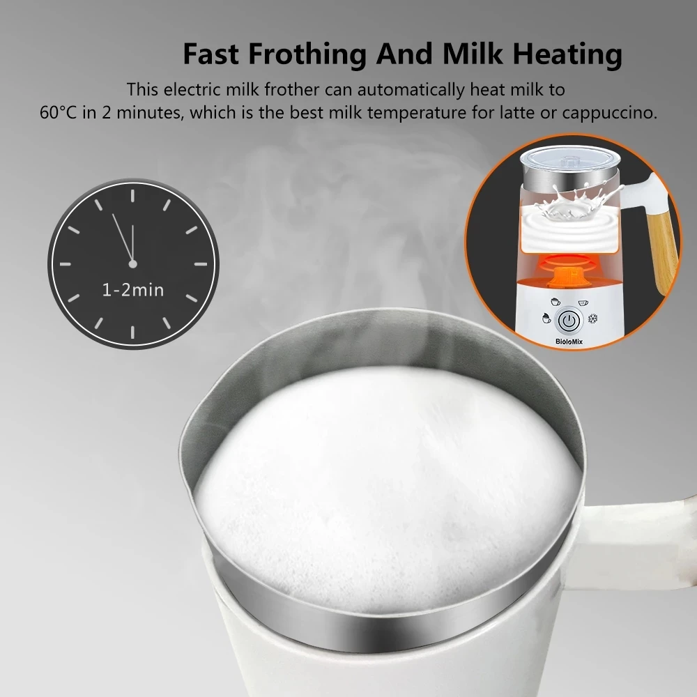 Coffart Automatic Milk Frother Electric Hot and Cold for Making Latte Cappuccino Fully Automatic Coffee Frothing Foamer