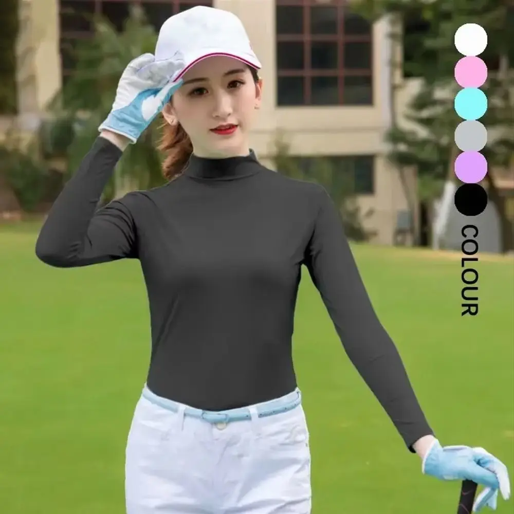 

Quick-Dry Women's Golf Shirt Soft Breathable Golf Cooling Tops Cooling Fabric Sun Protection Ice Silk Shirt Golf Apparel