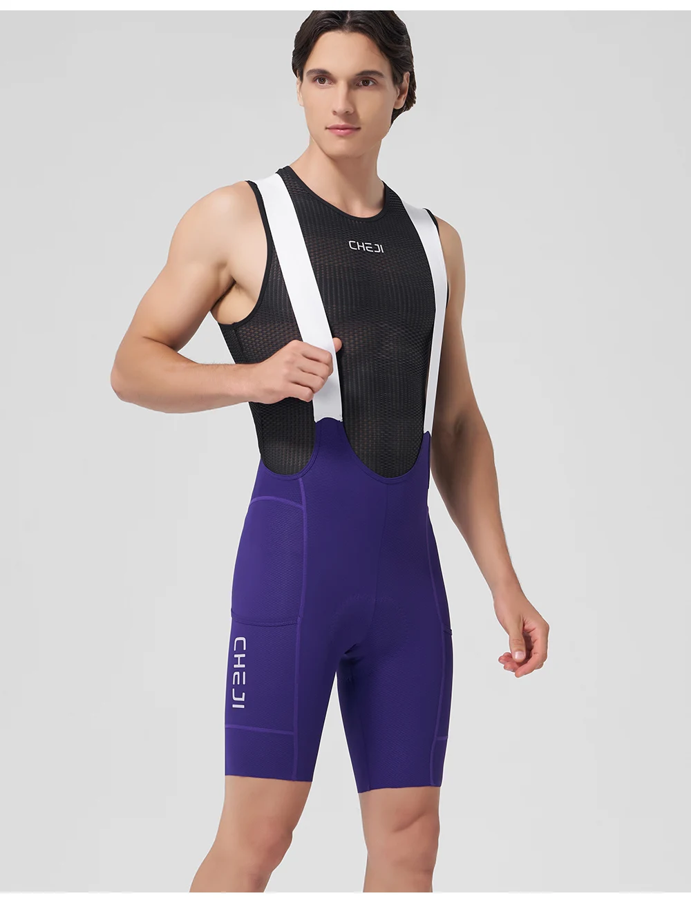 Cheji Herren-Radlerhose mit Trägern – Detail 17