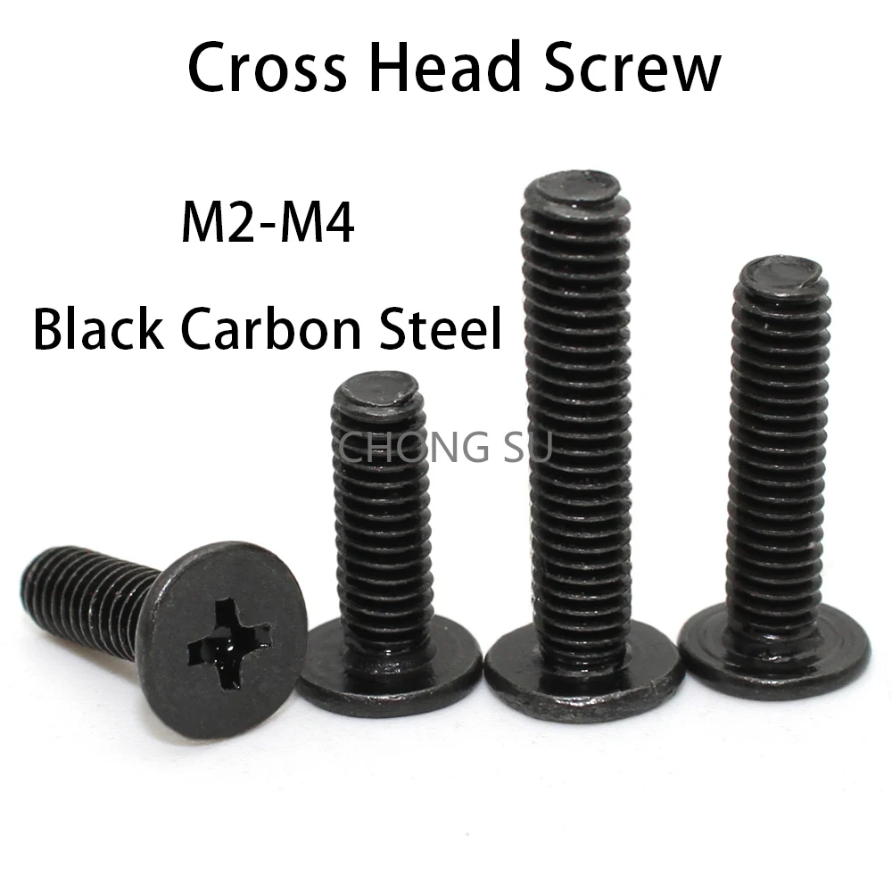 

30/100/200pcs M2 M2.5 M3 M4 Phillips Ultra Thin Flat Wafer Head Screw Carbon Steel CM Thin Head Laptop Screw for Computer