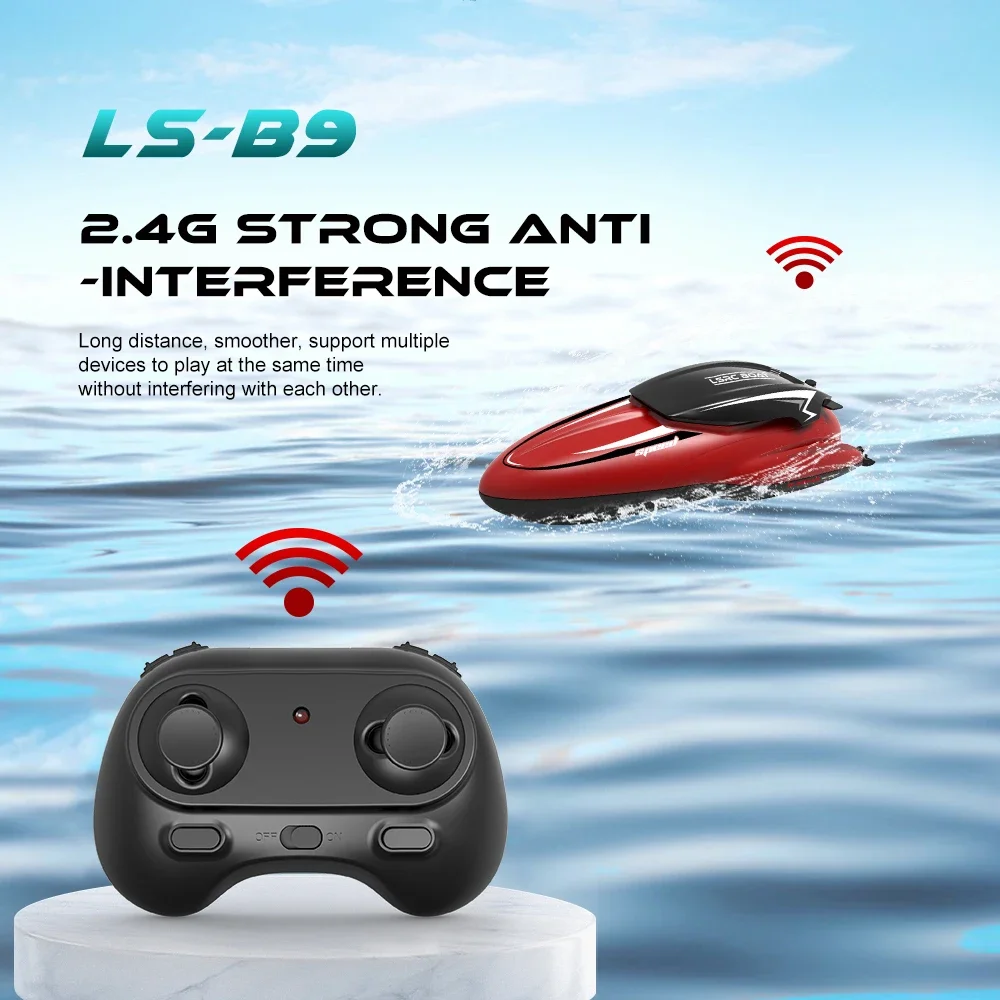 New High Quality LSRC-B9 RC Boat: 2 Channel High Speed Remote Control Racing Boat with Toy Accessories