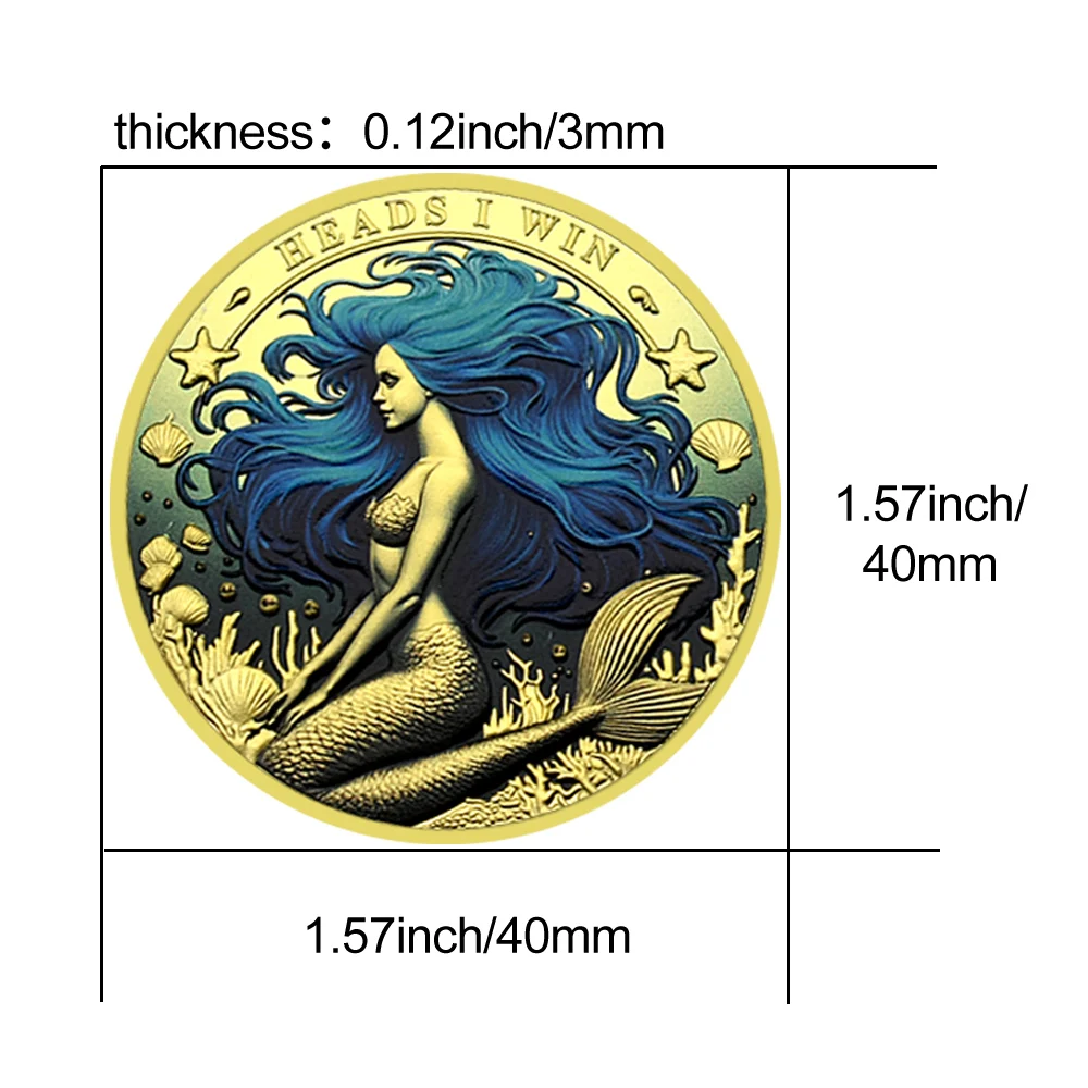 2024 New Exquisite Mermaid Decision Coin Head You Win, Tail You Lose Metal Crafts Challenge Coin Collection Commemorative Gift - Image 5