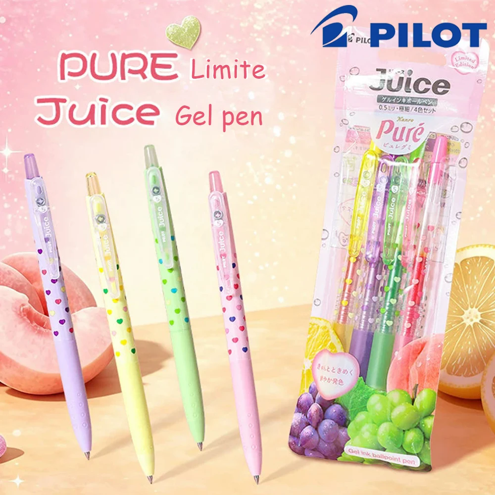 

4pcs Japan Pilot Juice Neutral Pen Limited Pattern 0.5mm Speed Drying Water Pen Large Capacity Stationery Back To School