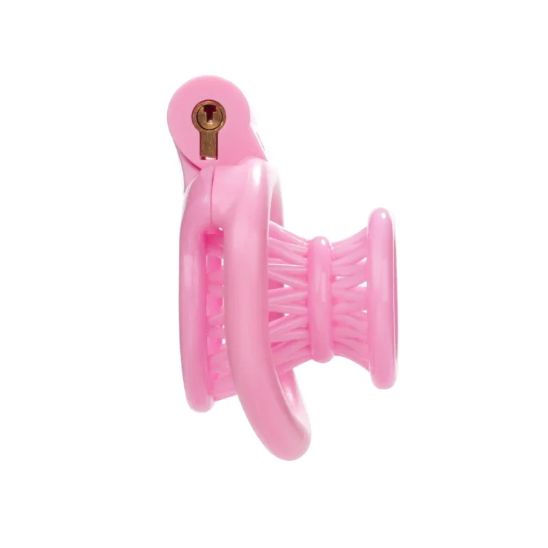 ABS Negative Chastity Cage for Men Lightweight Small Sissy Cock Lock with 4 Size Penis Rings Lock Device Adults Toys BDSM Shop