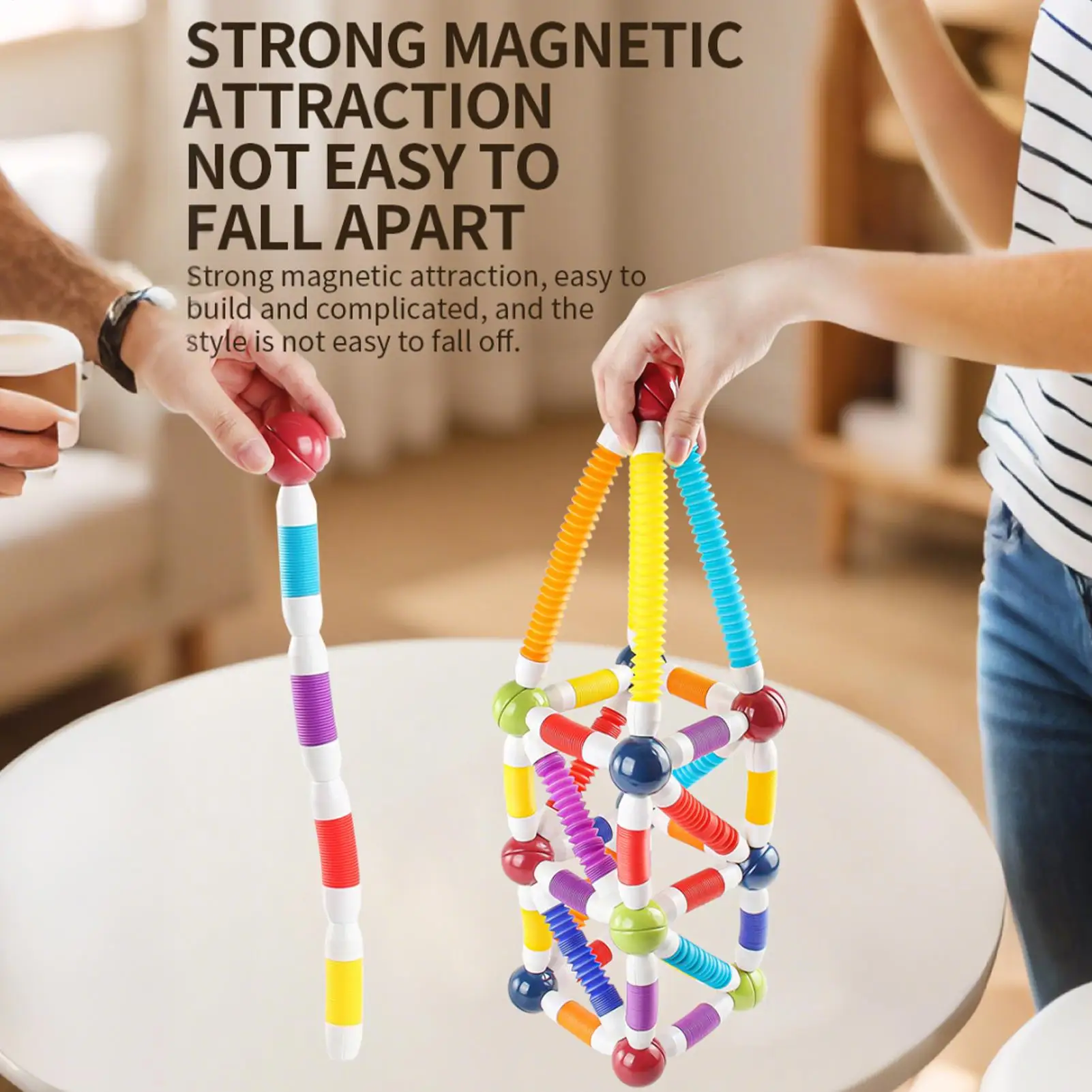 أعواد بناء مغناطيسية، قضبان تلسكوبية، مجموعة بناء عصا مغناطيسية تلسكوبية للأولاد والبنات الصغار في مدرسة حضانة الشباب #4
