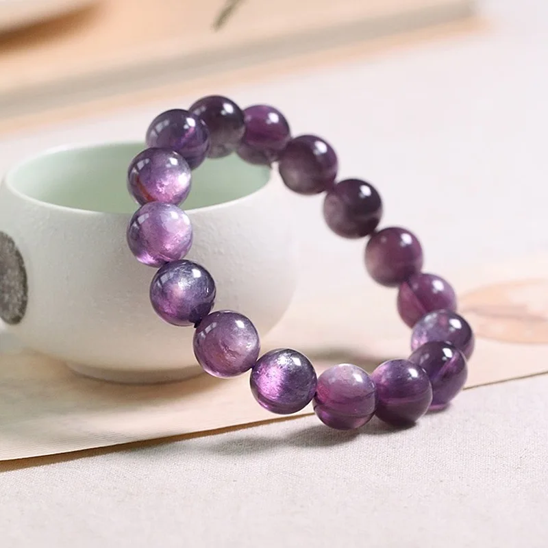 Rough Stone Lepidolite with's Eye Grape Purple Scale Mica JadeSwim Ring Bracelet Fashion Orn