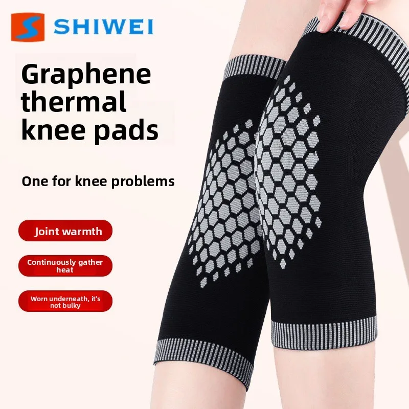 Cold Resistant Graphene Protective Knee Pads for Middle Aged Elderly Men and Women Fleece Lined Warm Heat Compression for Cold