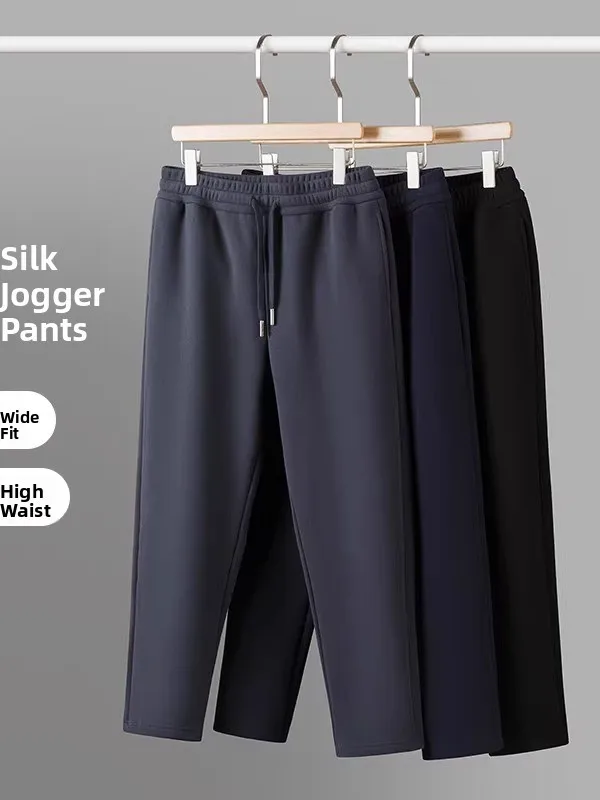 

High Quali Men's Faionable Long Pants Winter New Sle Casual Flat Foot Pants Elastic Dstring Loose Men's Casual Pants
