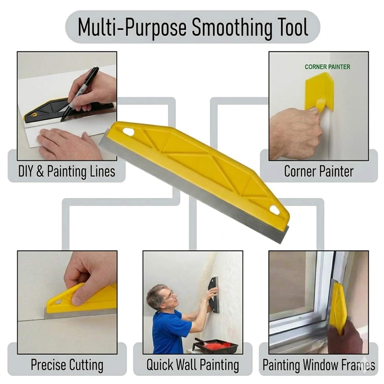 Heavy-Duty Plastic Paint Edge Guard |Stainless Steel and Plastic Paint Protector with Non-Slip Handle and Precision Cutting Edge image 6