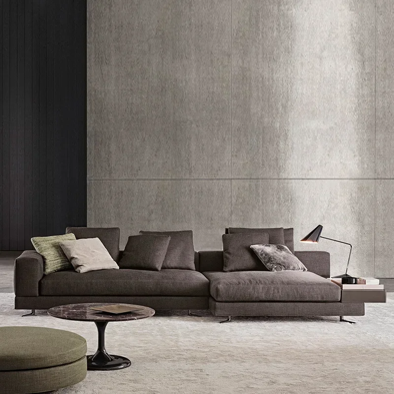 

Italian Simple Fabric Sofa Modern Light Luxury Nordic down Sofa Corner