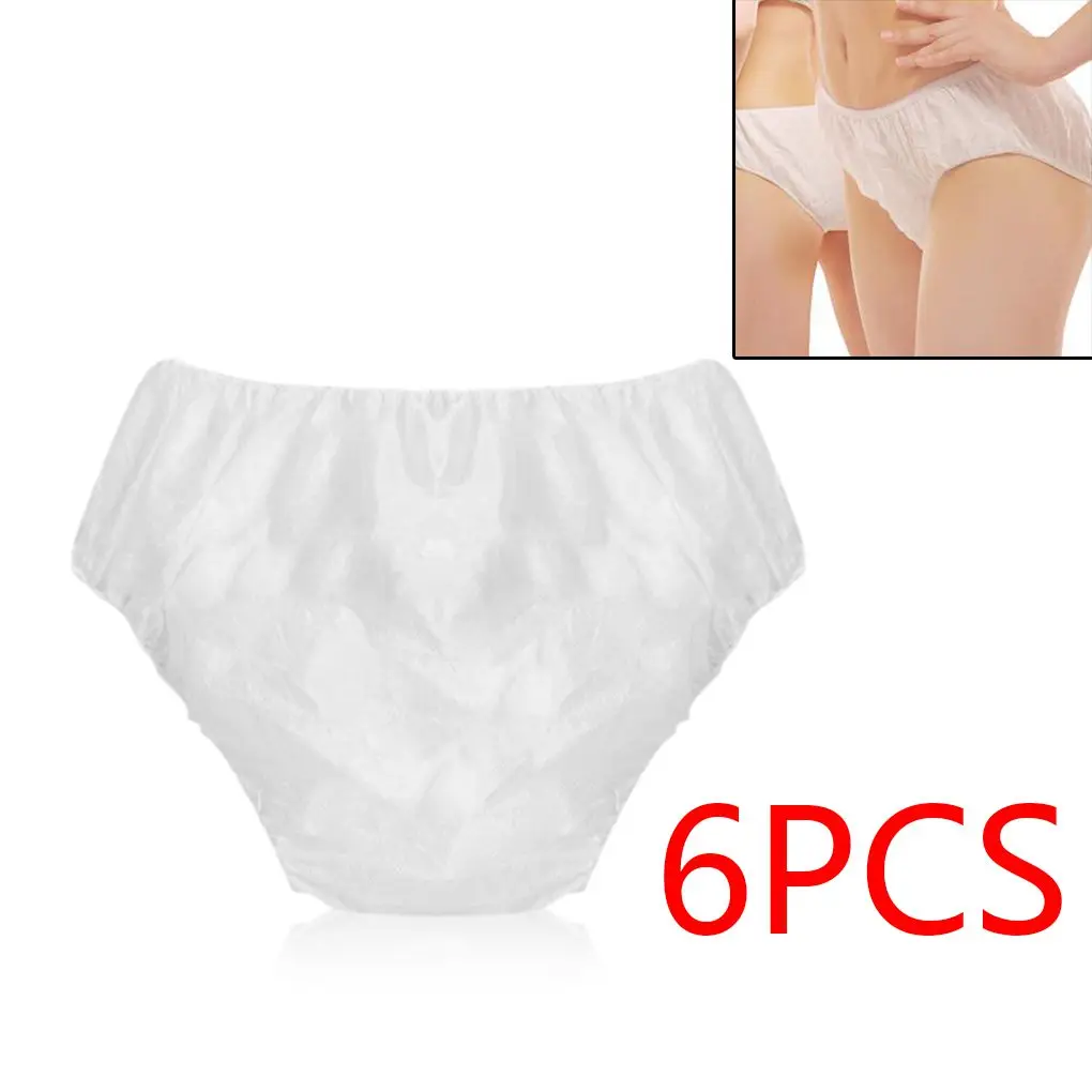 6 Pieces Non-woven Men Briefs Portable Single-use Breathable Shorts Indoor Outdoor Home Underpants Underclothes