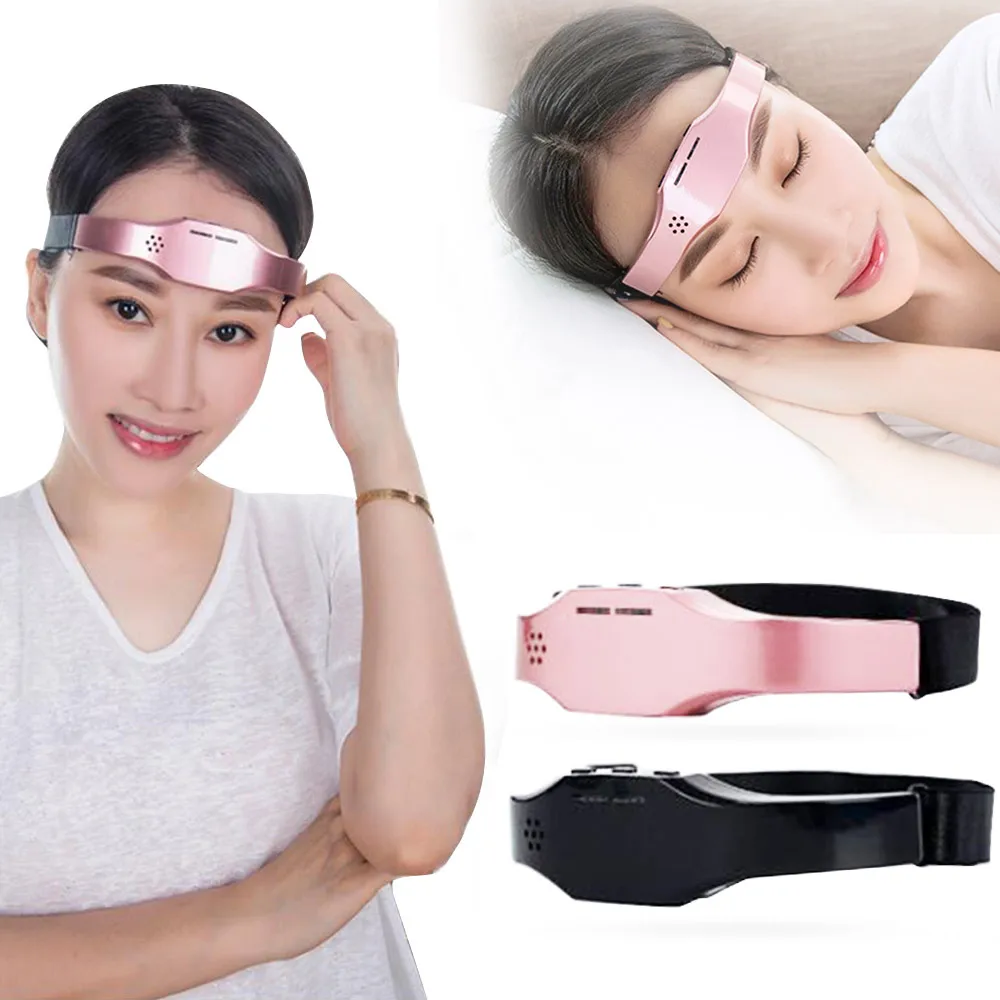 Electric Ems Head Massager Brain Relaxation Low Frequency Pulse Improve Sleep Health Stress Relief Brain Massager Stimulator