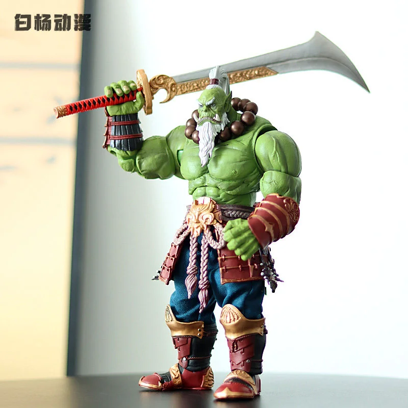 

Spot Game Demon Pet World Tribal Guard Action Soldier Doll Anime Orc Master Sword Master Ornament Model Birthday Gift Collection
