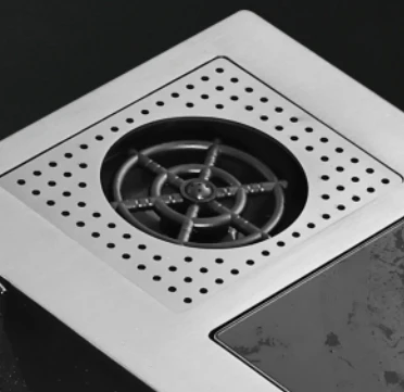 Multifunctional Knife Holder Double Bowl Square Counter Waterfall Stainless Steel Kitchen Sink Set