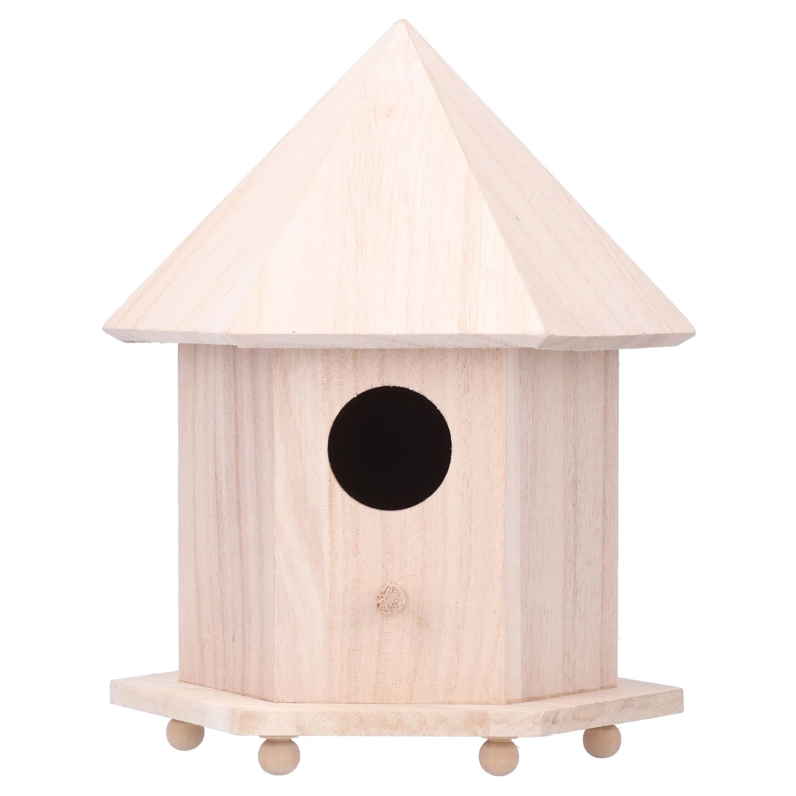 

Wooden Bird House Feeder Nesting Box With Bracket For Outdoor Garden Patio Decoration