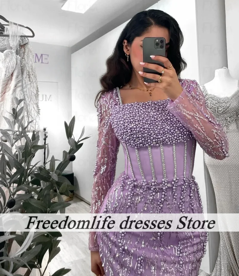 Robe De soirée De forme sirène, tenue De soirée délicate, col carré, longue, personnalisée, pour fête De mariage, robes De bal pour femmes